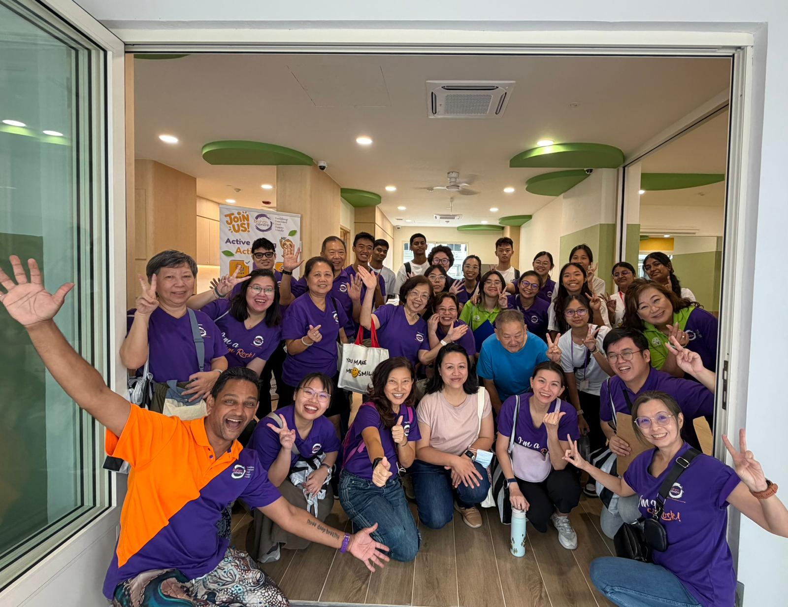 Seniors, volunteers and staff together at Brahm Centre - PCF Sparkle Care AAC @ Simei 107
