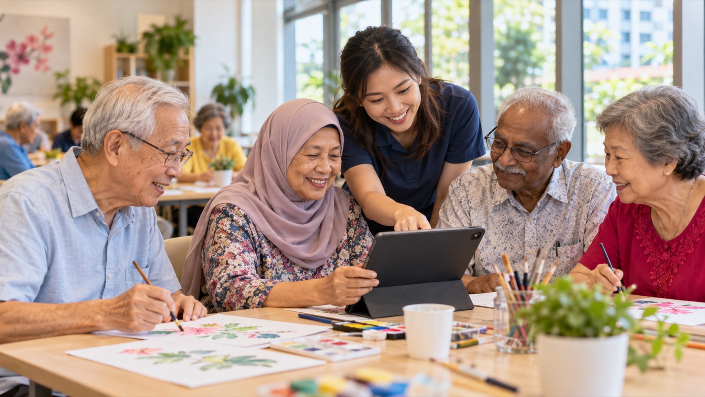 Seniors learning creative and digital skills together