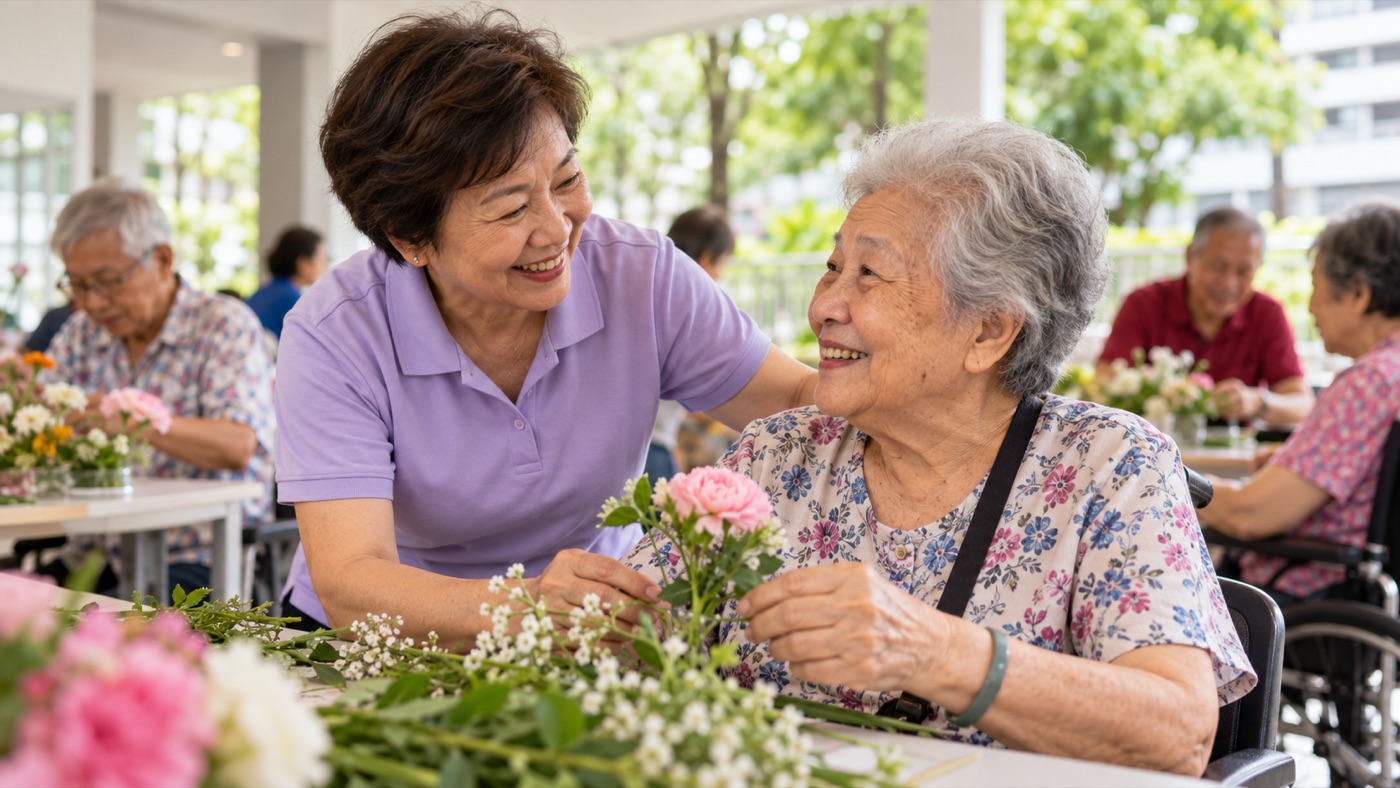 A volunteer befriending and supporting another senior